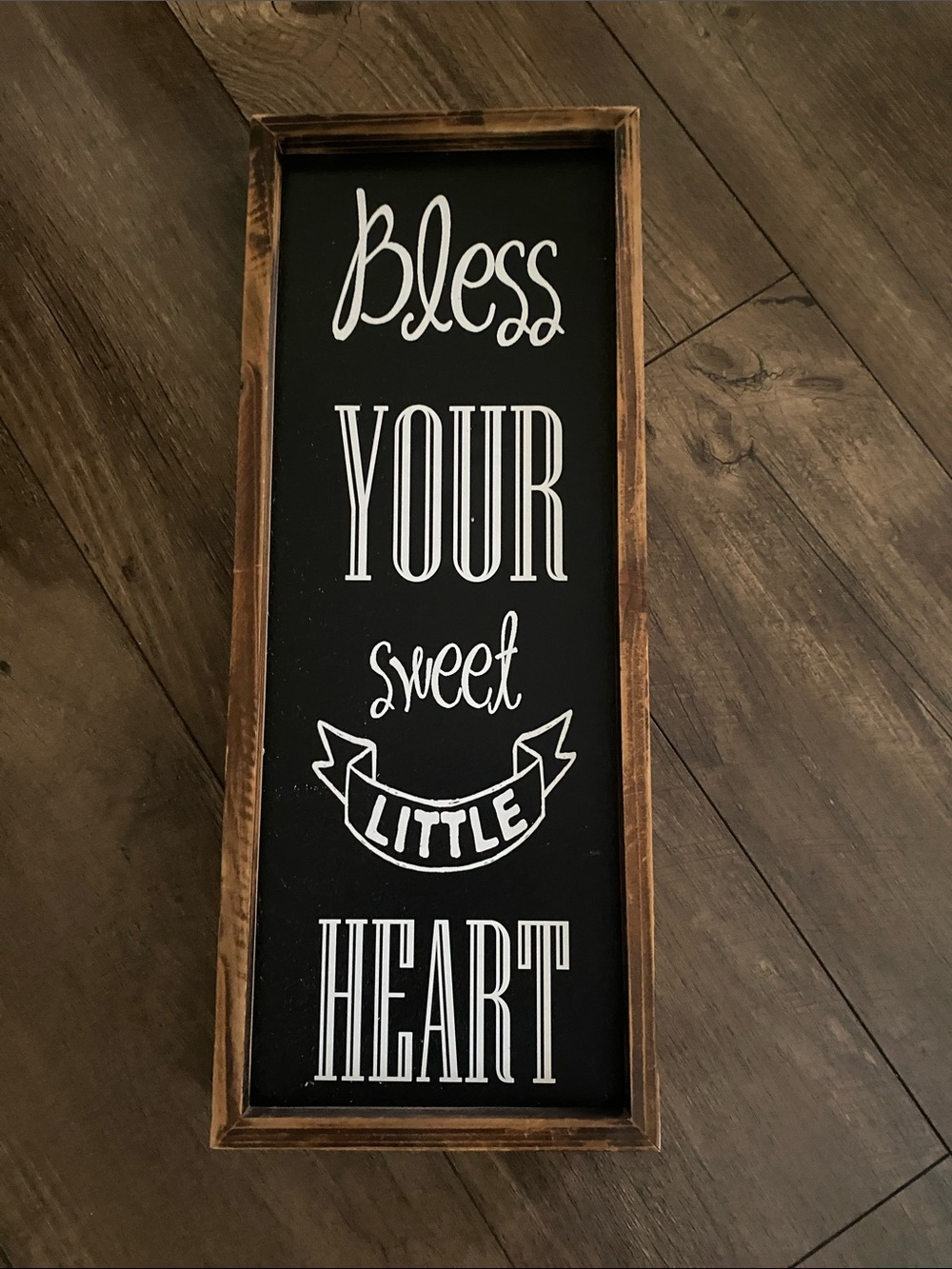 Hobby Lobby Black and Brown Framed 'Bless Your Sweet Little Heart' Sign